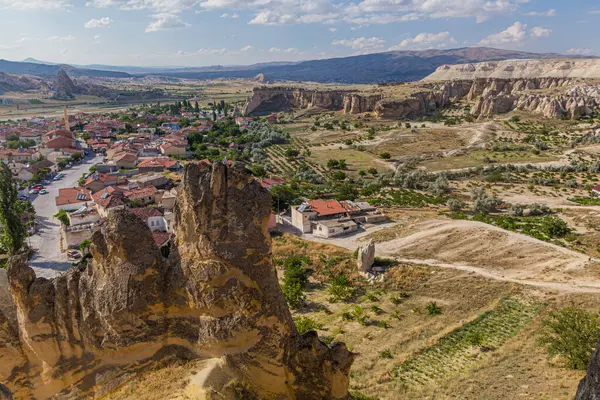 Vista Aérea Aldea Cavusin Capadocia Turquía —  Fotos de Stock