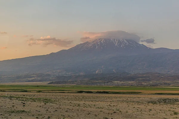 Sunset Kilátás Ararat Hegy Törökország — Stock Fotó