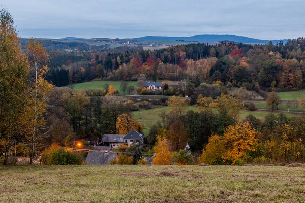 Jesienny Widok Krajobraz Pobliżu Letohrad Czechy — Zdjęcie stockowe