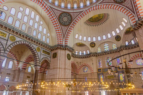 Istanbul Turkey July 2019 Interior Suleymaniye Mosque Istanbul Turkey — Stock Photo, Image