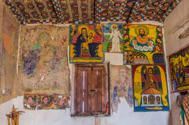 AXUM, ETHIOPIA - 19 Mart 2019: Etiyopya yakınlarındaki Abba Pantelewon Manastırı