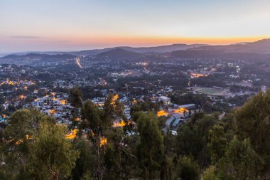 Gondar, Etiyopya 'nın günbatımı hava manzarası