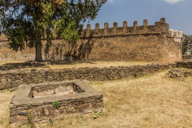 Gondar, Etiyopya 'daki İmparator Fasilides şatosunun kalıntıları.