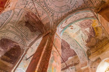 TIGRAY, ETHIOPIA - 22 Mart 2019: Tigray bölgesindeki Abuna Abraham Debre Tsion rock kilisesi, Etiyopya