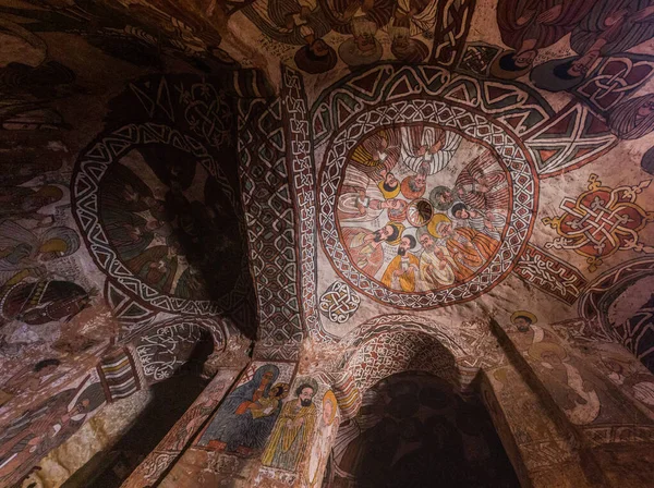 Tigray Ethiopia March 2019 Wall Paintings Abuna Yemata Guh Rock — 图库照片