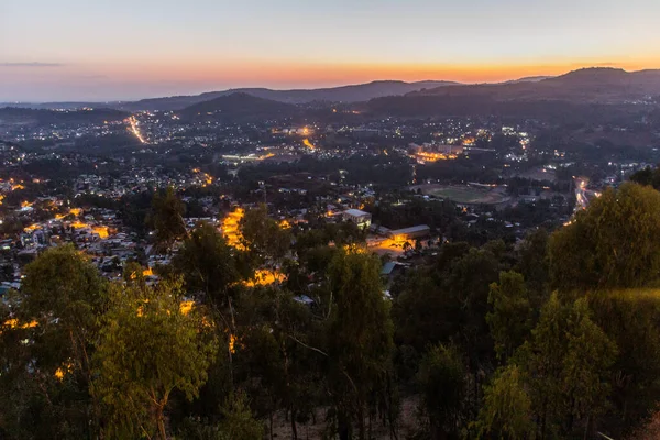 Sonnenuntergang Luftaufnahme Von Gondar Äthiopien — Stockfoto