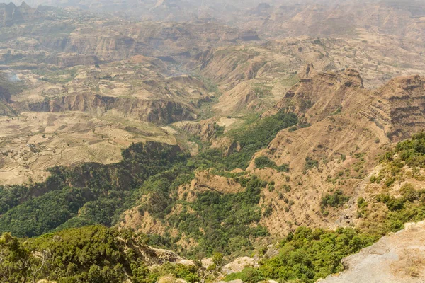 Veduta Aerea Simien Montagne Paesaggio Etiopia — Foto Stock