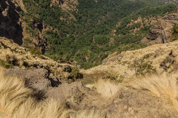 Vista Hacia Abajo Escarpa Norte Las Montañas Simien Etiopía — Foto de Stock