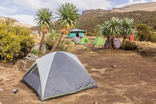 Tiendas Campaña Chenek Camping Las Montañas Simien Etiopía —  Fotos de Stock