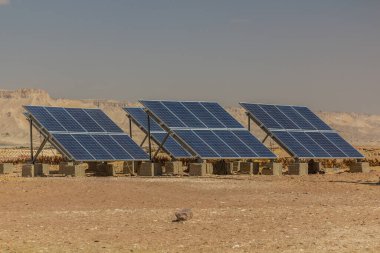 Solar panels in Dakhla oasis, Egypt clipart