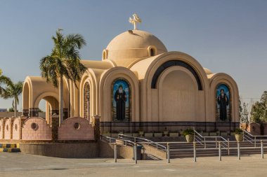 WADI NATRUN, EGYPT - 30 HAZİRAN 2019: Wadi El Natrun, Mısır 'daki Faltaous Souriany Kilisesi