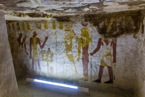 Bawiti Egypt Helmikuu 2019 Seinämaalaukset Bannentiun Haudalla Bahariyan Keidas Egypti — kuvapankkivalokuva