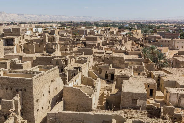 Flygfoto Över Byn Qasr Dakhla Oas Egypten — Stockfoto