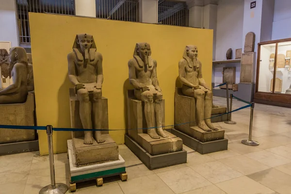 Cairo Egito Janeiro 2019 Esculturas Rei Senusret Museu Egípcio Cairo — Fotografia de Stock