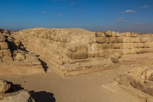 Огромные Каменные Стены Восточного Кладбища Гиза Египет — стоковое фото