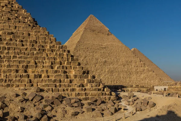 Trois Grandes Pyramides Gizeh Egypte — Photo