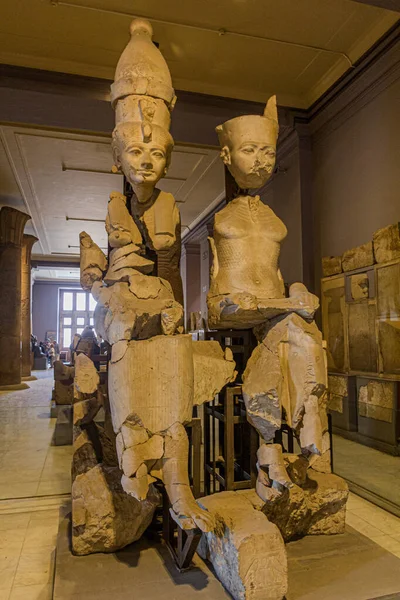 Cairo Egypte Janvier 2019 Sculpture Déesse Mut Dieu Amon Musée — Photo