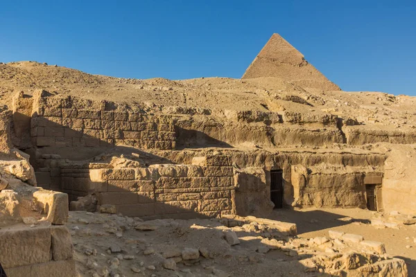 Underjordiska Gravar Vid Giza Pyramider Egypten — Stockfoto