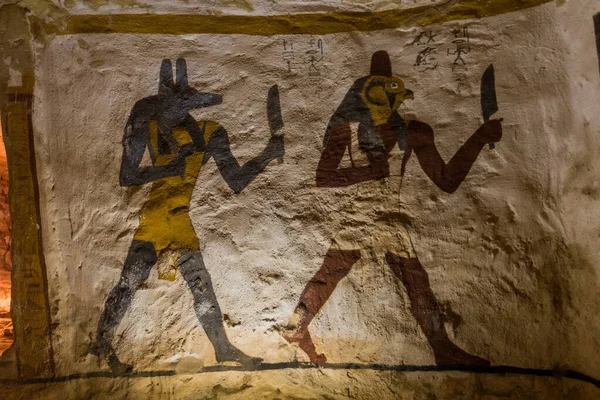 Bawiti Egipto Febrero 2019 Pinturas Murales Tumba Zed Amun Ankh — Foto de Stock