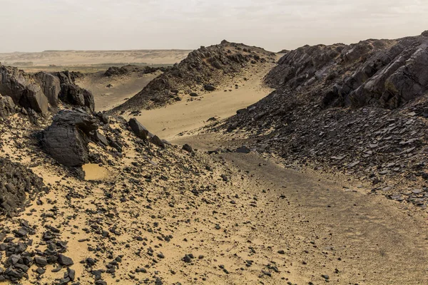Woestijnachtig Maanlandschap Nabij Bahariya Oase Egypte — Stockfoto