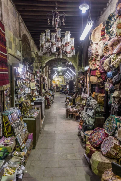 Cairo Egito Janeiro 2019 Vista Noturna Bazar Khan Khalili Cairo — Fotografia de Stock