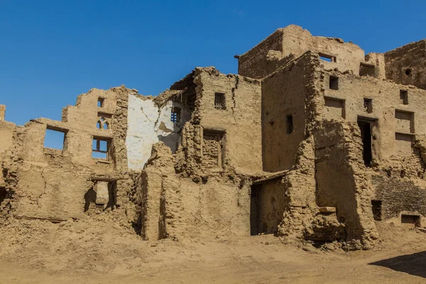 Zničené Domy Vesnici Qasr Oáze Dakhla Egypt — Stock fotografie