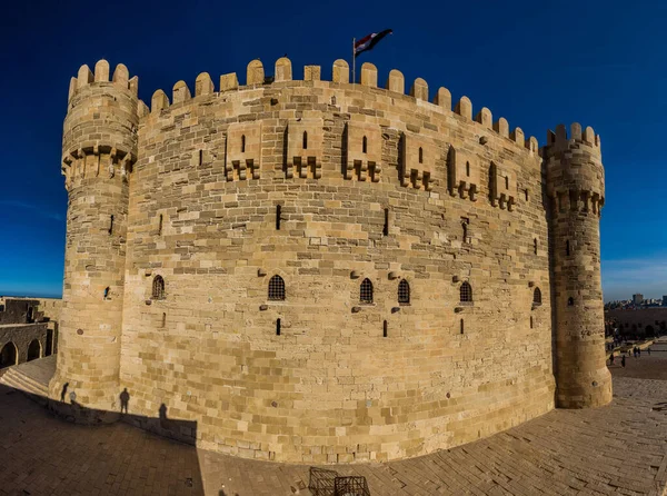 Citadellet Qaitbay Qaitbey Fästning Alexandria Egypten — Stockfoto