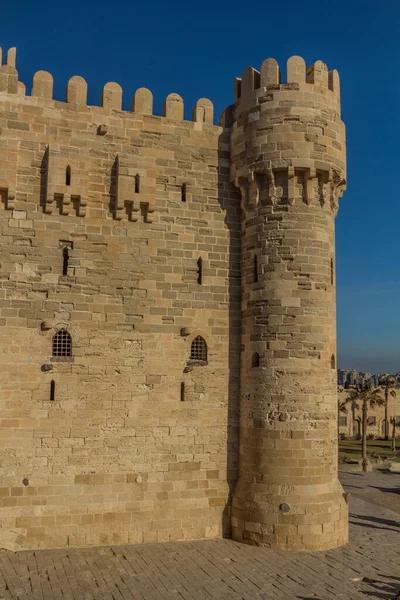 Citadellet Qaitbay Qaitbey Fästning Alexandria Egypten — Stockfoto