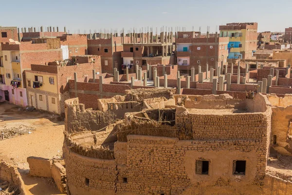 Staré Nové Domy Mut Městě Dakhla Oáza Egypt — Stock fotografie