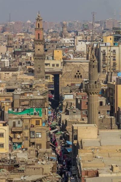 Skyline Van Caïro Met Muizz Street Egypte — Stockfoto