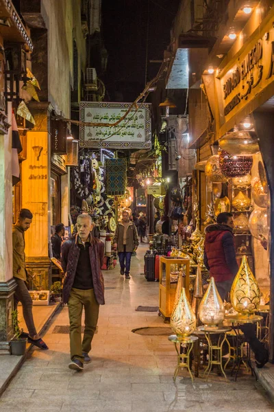 Cairo Egypt Června 2019 Večerní Pohled Bazar Khan Khalili Egyptském — Stock fotografie