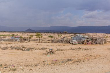 Somaliland 'da küçük bir köy manzarası