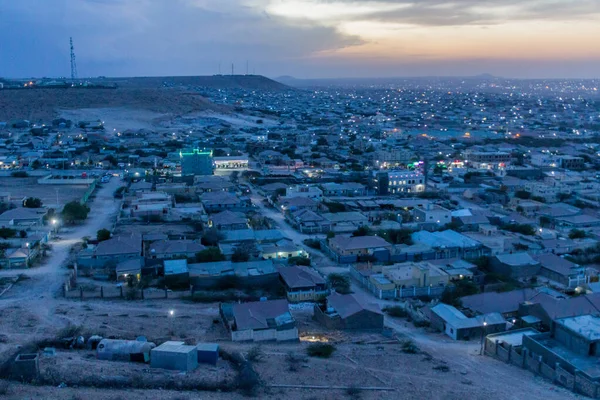 Tramonto Vista Aerea Hargeisa Capitale Del Somaliland — Foto Stock