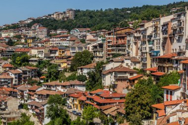 Bulgaristan 'ın Veliko Tarnovo kasabasının manzarası