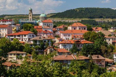 Bulgaristan 'ın Veliko Tarnovo kasabasının manzarası