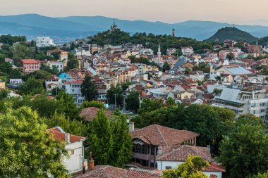 Bulgaristan 'ın eski Plovdiv kentinin hava manzarası