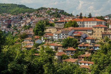Bulgaristan 'ın Veliko Tarnovo kasabasının manzarası