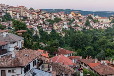 Bulgaristan 'ın Veliko Tarnovo kasabasının manzarası
