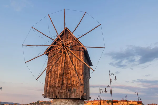 Wooden Wind Mill Nesebar Bulgaria — Stock Photo, Image