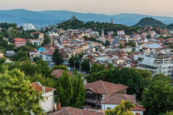 Luchtfoto Van Oude Stad Plovdiv Bulgarije — Stockfoto