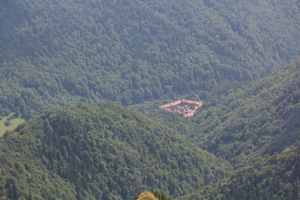 Vista Aérea Del Monasterio Rila Bulgaria — Foto de Stock