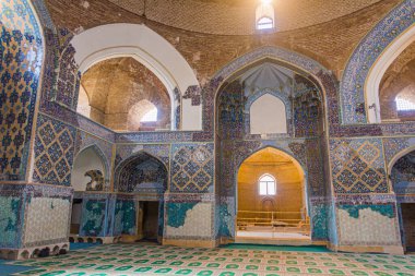 TABRIZ, İRAN - 16 Temmuz 2019 Tabriz, İran 'daki Mavi Cami' nin İçi