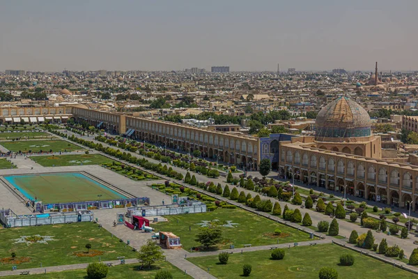 Vista Aérea Plaza Naqsh Jahan Con Mezquita Sheikh Lotfollah Isfahán —  Fotos de Stock