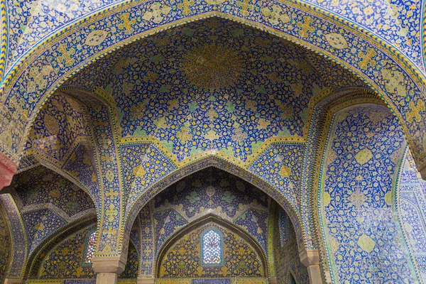 Dekorerade Valv Shah Moskén Esfahan Iran — Stockfoto