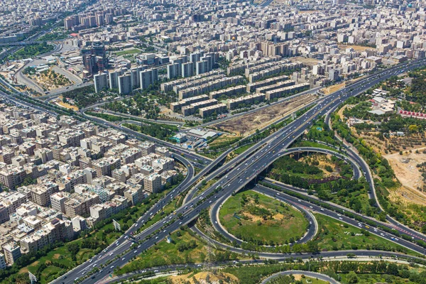 Veduta Aerea Hakim Sheikh Fazlollah Nuri Autostrade Che Attraversano Teheran — Foto Stock