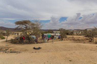 Somaliland 'da küçük bir köy manzarası