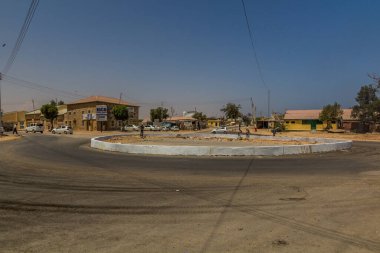 BERBERA, SOMALILAND - APRIL 14, 2019: View of a roundabout in Berbera, Somaliland