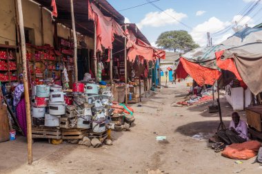 HARGEISA, SOMALILAND - APRIL 12, 2019: Market in the center of Hargeisa, capital of Somaliland