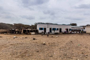 TADJOURA, DJIBOUTI - APRIL 20, 2019: View of a market in Tadjoura, Djibouti
