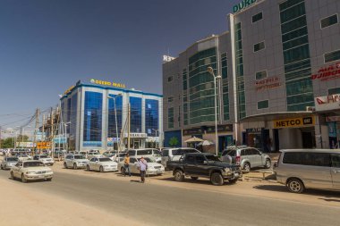 HARGEISA, SOMALILAND - APRIL 16, 2019: View of a street in Hargeisa, capital of Somaliland